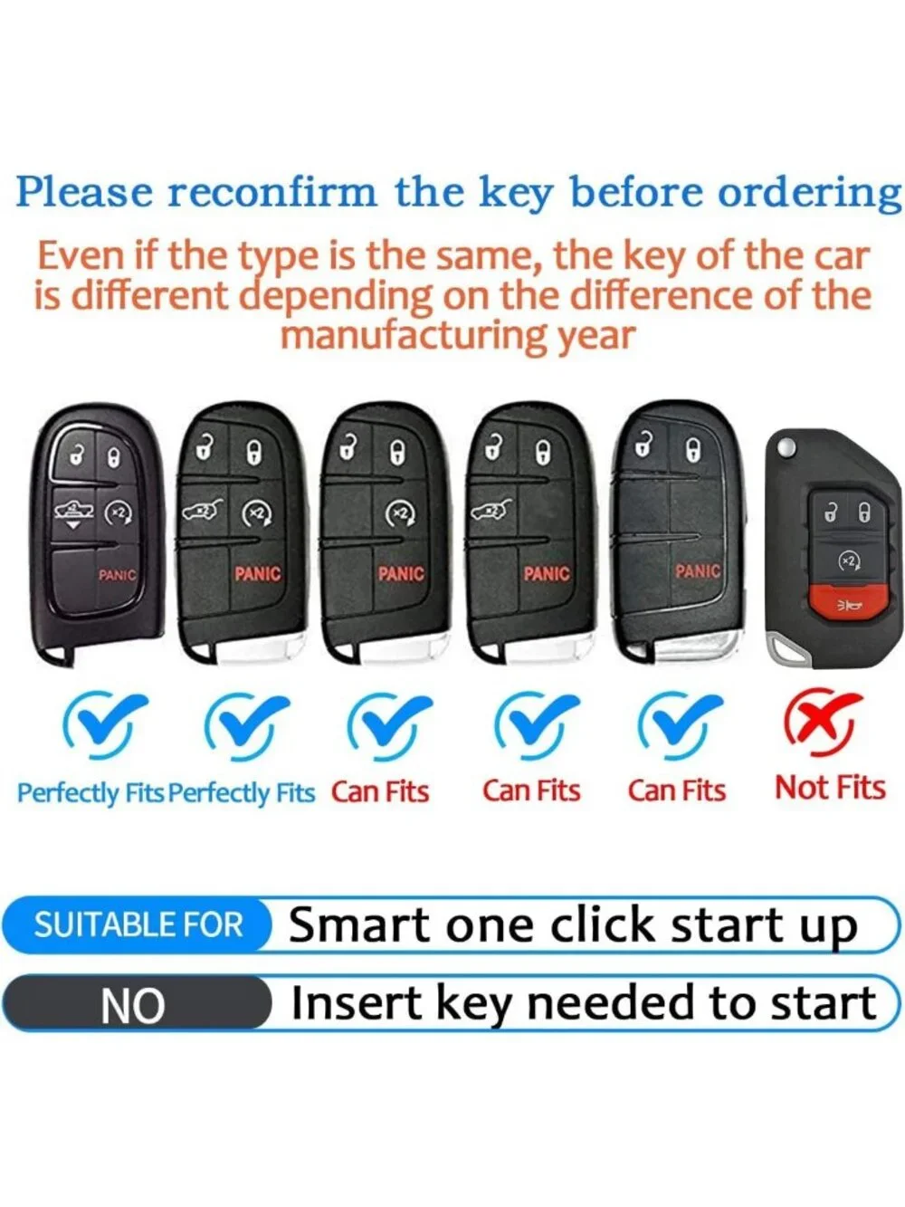 Soft TPU Key Fob Cover with Leather Keychain for Jeep, Dodge, Chrysler - Red